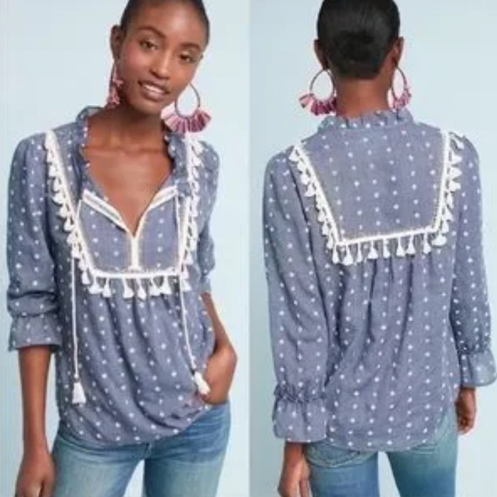 Anthropologie Maeve Sawyer Peasant Top Large
